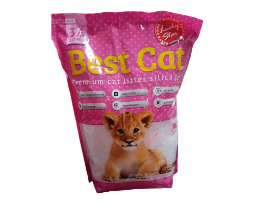 Наполнитель для кошачьих туалетов Best Cat Pink Flowers силикагелевый с ароматом розовых цветов 3,6 л Fox
