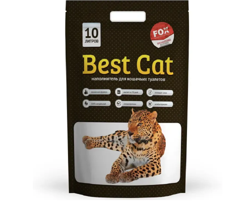 Наповнювач для котячих туалетів Best Cat White силікагелевий без аромату 10 л Fox