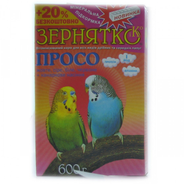 Корм для хвилястих папуг Зернятко 2 папуги 600 г