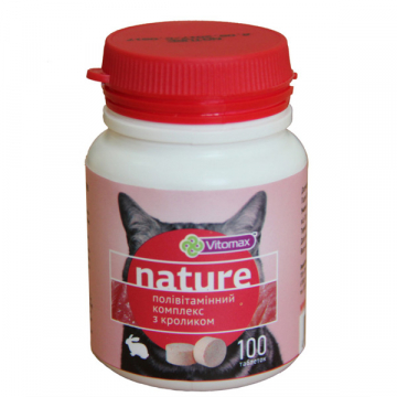 Полівітамінний комплекс Вітомакс Vitomax Nature для котів з кроликом 100 таблеток