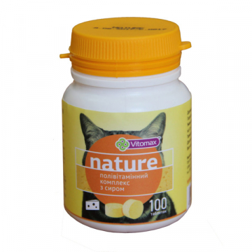 Поливитаминный комплекс Витомакс Vitomax  Nature для котов с сыром 100 таблеток