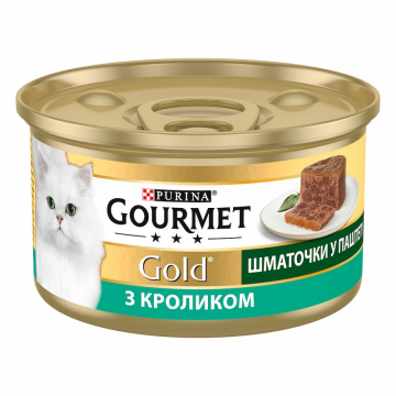 Вологий корм для кішок Gourmet Gold консерва з кроликом 85 г