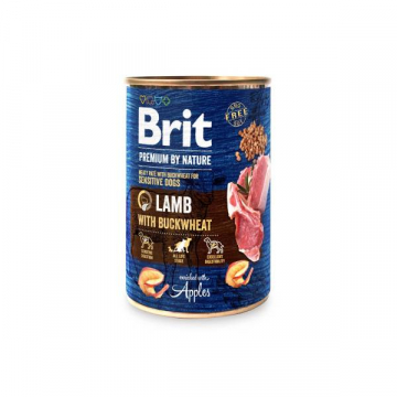 Корм для собак Бріт Brit Premium by Nature k ягня с гречкой 800г
