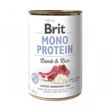 Корм для собак Бріт Brit Mono Protein Dog k з ягням та темним рисом 400г