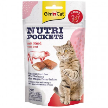 Ласощі для котів Nutri Pockets Котяча яловичина та солод 60г  G-419305/400747