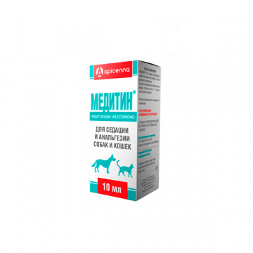 МЕДИТИН 0,1% розчин для ін'єкцій для седації та аналгезії собак та котів, 10 мл
