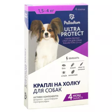 Краплі на холку Палладіум Ультра Протект для собак 1,5-4 кг №1*0,5 мл