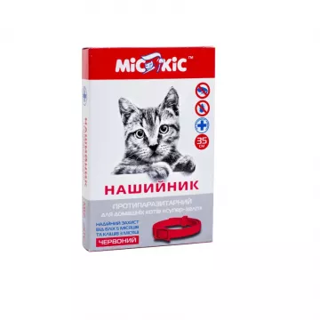 МІС КІС нашийник від бліх та кліщів з фіпронілом для котів 35 см червоний