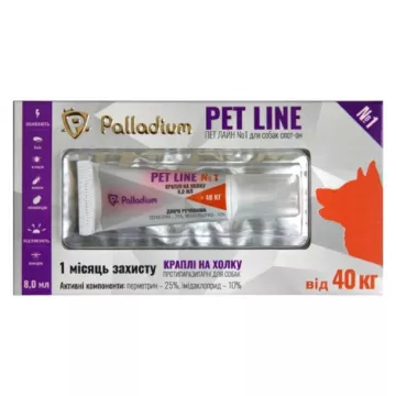 Петлайн Pet Line №1 капли спот-он для собак более 40 кг №1*8,0 мл Palladium