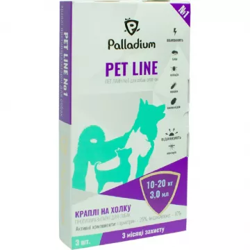 Петлайн Pet Line №1 краплі спот-он для собак 10-20 кг №1*3,0 мл Palladium