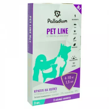 Петлайн Pet Line №1 капли спот-он для собак 4-10 кг №1*1,5 мл Palladium