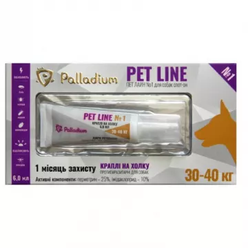 Петлайн Pet Line №1 капли спот-он для собак 30-40 кг №1*6,0 мл Palladium