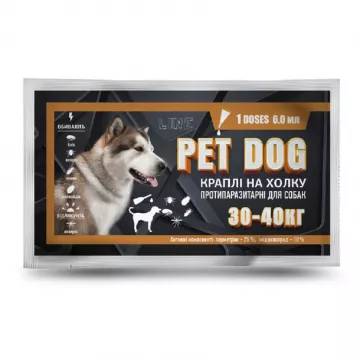 Капли на холку Pet Dog для собак 30-40 кг №1*6 мл Круг