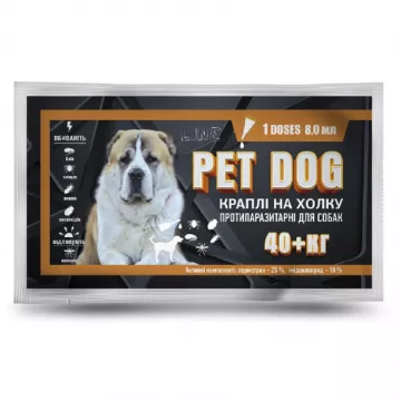 Краплі на холку Pet Dog для собак понад 40 кг №1*8,0 мл Круг