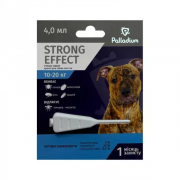 Краплі інсектоакарицидні для собак 10-20 кг Palladium Strong Effect №1*4 мл