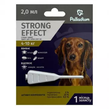 Капли инсектоакарицидные для собак 4-10 кг Palladium Strong Effect №1*2 мл