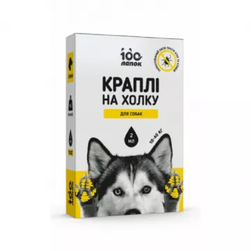 Краплі на холку з фіпронілом для собак від 10 до 20 кг '100 лапок' 2,0 мл №10 Лайф-Груп