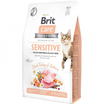 Корм для котов Брит д/привередливых Brit Care Cat GF Sensitive HDigestion and Delicate Taste 0,4кг