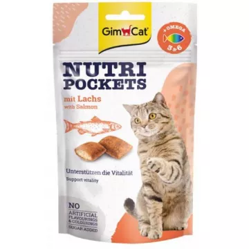 Ласощі для котів Nutri Pockets Котяча лосось та омега 3+6 60г G-419299/400730