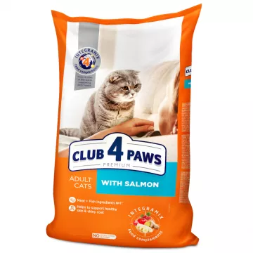 Сухий корм для дорослих котів Adult Cats Salmon з лососем 1 кг Клуб 4 лапи