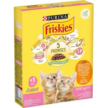 Сухой корм для котят Friskies Junior с курицей молоком и овощами 300 г Purina