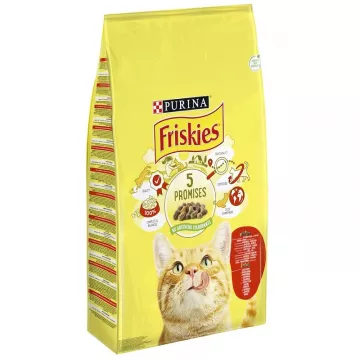 Сухой корм для котов Friskies с говядиной курицей и овощами 1 кг Purina