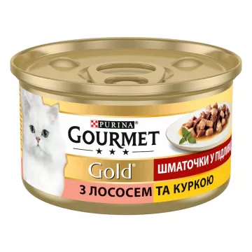 Корм для котов Gourmet Gold лосось и курица в подливе 85 г Purina