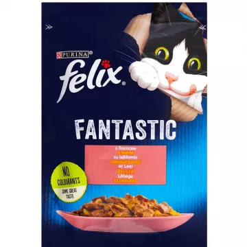 Корм для котов Felix Fantastic с лососем в желе 85 г Purina