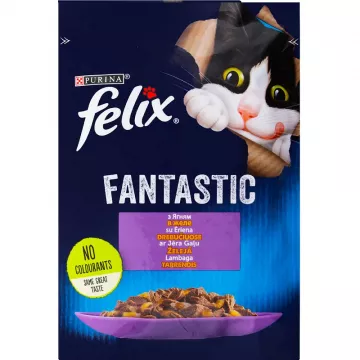 Корм для котов Felix Fantastic с ягненком в желе 85 г Purina