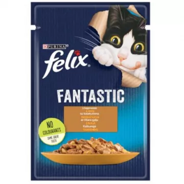 Корм для котов Felix Fantastic кусочки индейки в желе 100 г Purina