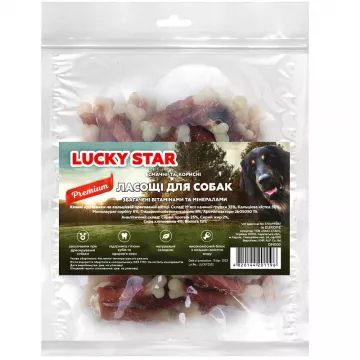 Лакомство для собак ТМ Lucky Star Лаки Стар крученное мясо утка на пресованной кости 6,5см ВЕСОВОЙ цена за 1кг