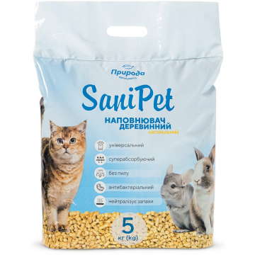 Наполнитель Санипет Sani Pet древесный универсальный 5 кг