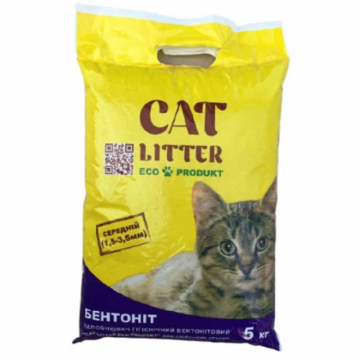 Наполнитель CAT LITTER  бентонитовий средний 5 кг №4