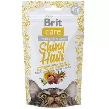 Ласощі для котів Брит для підтримки гарної шерсті Brit Care Cat Snack Dental з лососем 50 г