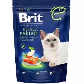 Корм д/кот Брит для стерилизованных котов Brit Premium by Nature Sterilized Salmon с лососем 300г /171848