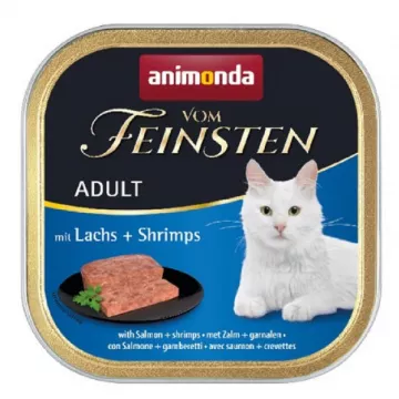 Корм Амонд д /котів Vom Feinsten Adult with Salmon + Shrimps консервований  з лососем і креветками 100 г арт.AM-83202