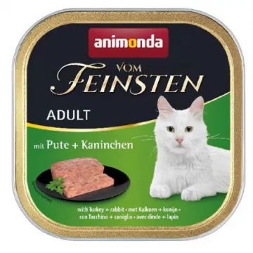 Корм д/кот Амонд Vom Feinsten Adult with Turkey + Rabbit консервы с индюшкой и кроликом 100г/AM-83205