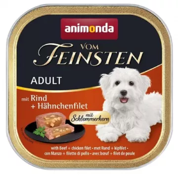 Корм д/собак Амонд Vom Feinsten Adult with Beef + chicken filet  с говядиной и куриным филе 150гAM-82301