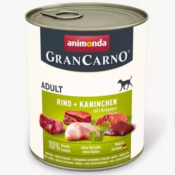 Корм д/собак Амонд GranCarno Adult Beef + Rabbit with Herbs консерва говядина кролик травы 800гAM-82767