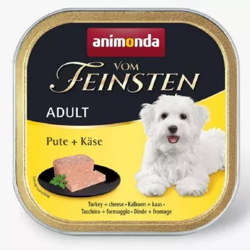 Корм д/соб Амонд Vom Feinsten Adult Turkey + Cheese консервы индюшка сыр 150г/AM-82318