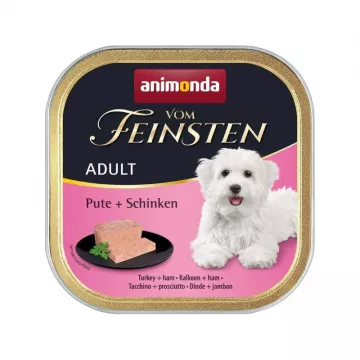 Корм д/собак Амонд Vom Feinsten Adult Turkey + Ham консервы индюшка шинка 150г/AM-82319