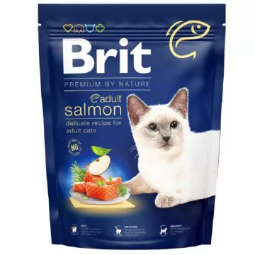 Корм д/кот Брит взрослых  Brit Premium by Nature Cat Adult Salmon лосось 300г