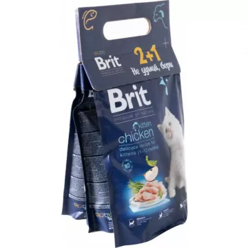 Корм д/котят 1-12 мес Брит Brit Premium Cat Kitten 300 г�24881 Набор 2+1