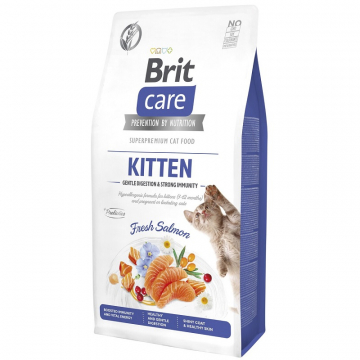 Корм Brit Care Cat сухий для кошенят Бріт Кеа Кет Grain Free Kitten Gentle Digestion & Strong Immunity с лососем 2кг