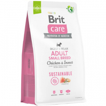 Корм для собак Брит весом до 10 кг Brit Care Adult Small Breed SUSTAINABLE  насекомые курица Весовой цена за 1 кг