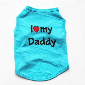 Майка для собак I love my Daddy Голубая  XS