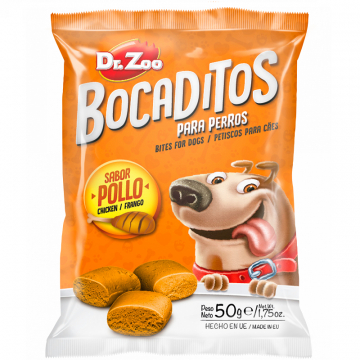 Лакомства DR ZOO Bocaditos Закуска для собак с курицей, 50 г