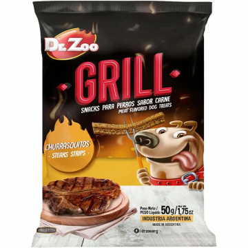 Лакомства Dr.Zoo Grill жевательные полоски со вкусом стейка на гриле, 50 г