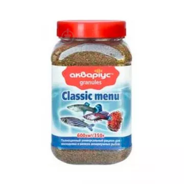 Корм для аквариумных рыб в гранулах  Classic Menu 350 г Аквариус