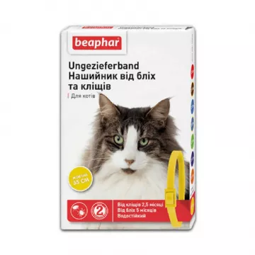 Бефар нашийник від бліх і кліщів для котів жовтий 35 см Вeaphar